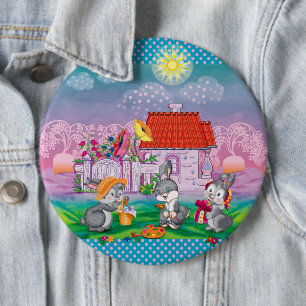 Baby Bunny little 6 Inch Round Button
