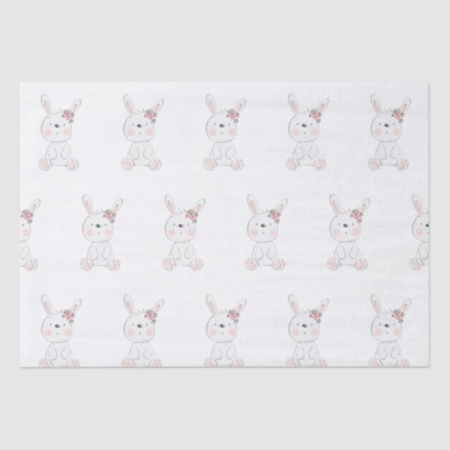 Baby Bunny Pattern Baby Shower Tissue Paper (Front)