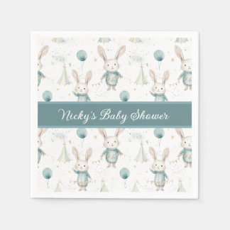 Baby Bunny Personalized Baby Shower Napkin