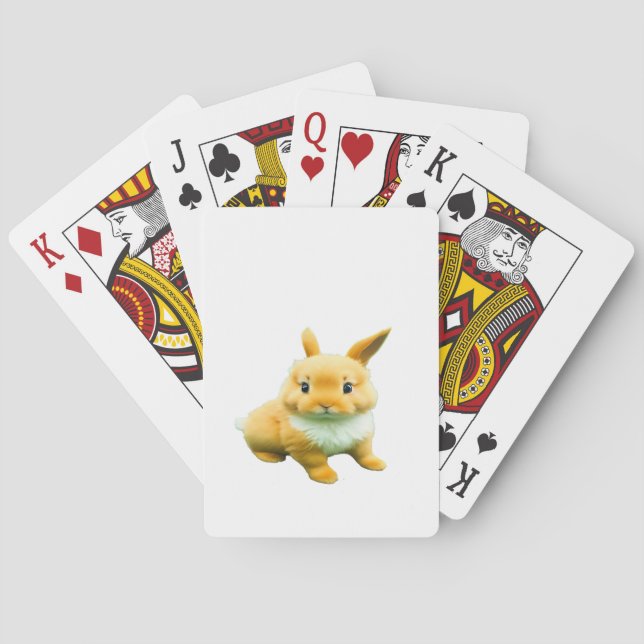 Baby Bunny Rabbit Jumping Jax Playing Cards (Back)
