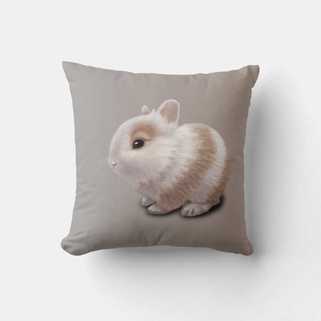 Baby Bunny Throw Pillow (Front)