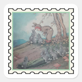 Baby Bunting nursery rhyme stamp art Square Sticker