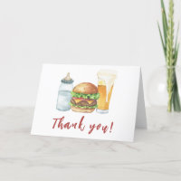 Baby, Burgers and Beers Baby shower Thank you