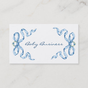 Baby Business Blue Bows Cartes de visite