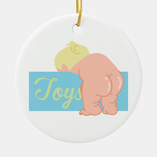 Baby Butt Ceramic Ornament (Front)