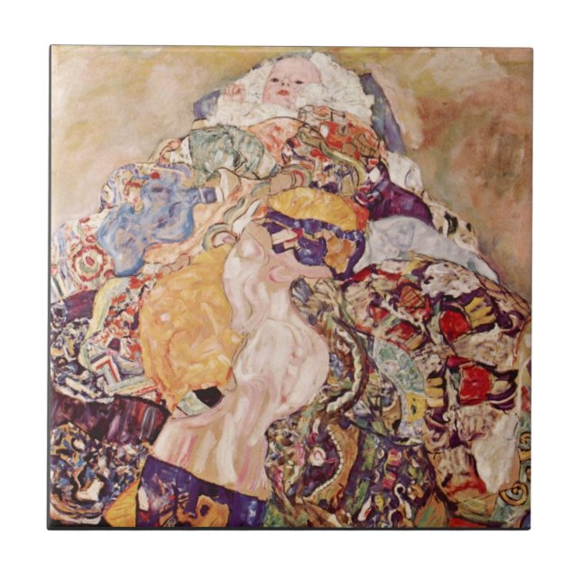 Baby by Gustav Klimt Tile (Front)