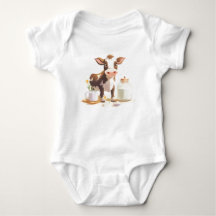 Baby Calf Cute Farm Animal Baby Bodysuit