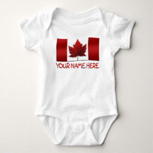 Baby Canada Flag Souvenir One-Piece Baby Bodysuit