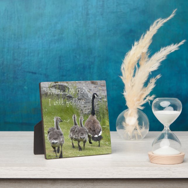 Baby Canada Geese with Quote Photo Plaque (Insitu)