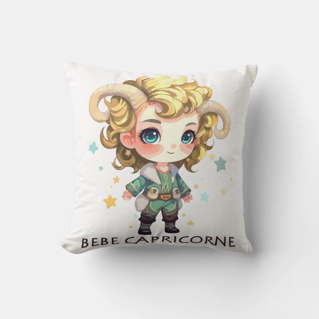 Baby Capricorn Throw Pillow (Front)