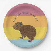 Baby Capybara Cute Illustration Colourful Striped