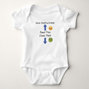 Baby Care Instructions One-Piece Bodysuit