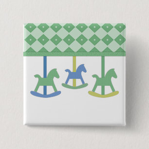 Baby Carousel Collection 2 Inch Square Button