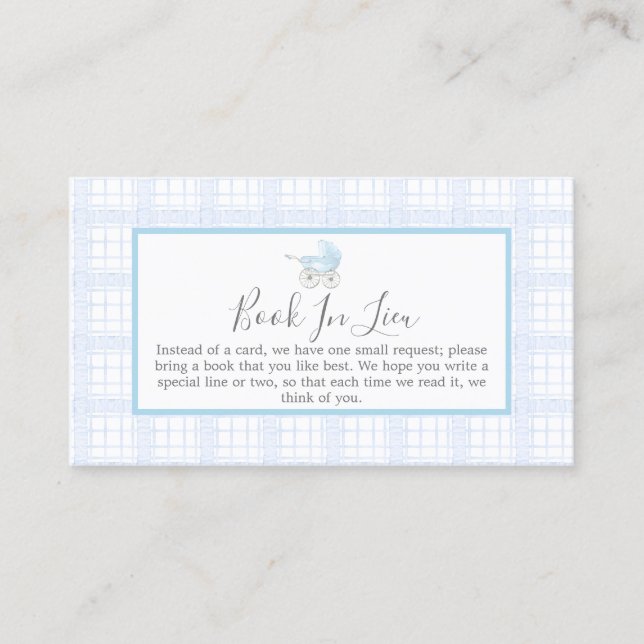  baby carriage book In lieu Cards (Front)