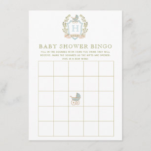 Baby Carriage Crest   Baby Shower Bingo Game Enclosure Card