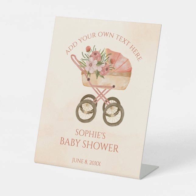 Baby Carriage Customizable sign baby shower (Front)