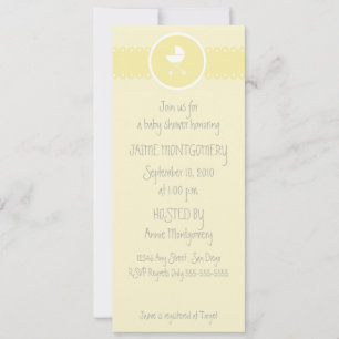 Baby Carriage Medallion Yellow Shower Invitation