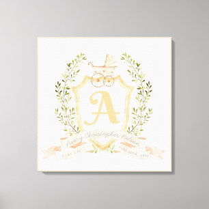 Baby Carriage Monogram A Stretched Canvas Print