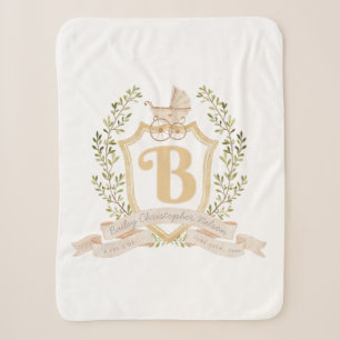 Baby Carriage Monogram "B" Nursery  Baby Blanket