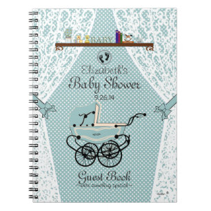 Baby Carriage Nursery Baby Shower Guest Book- Notebook