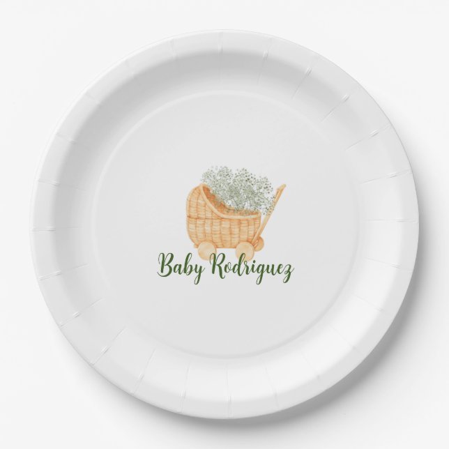 Baby Carriage Paper Plate (Front)