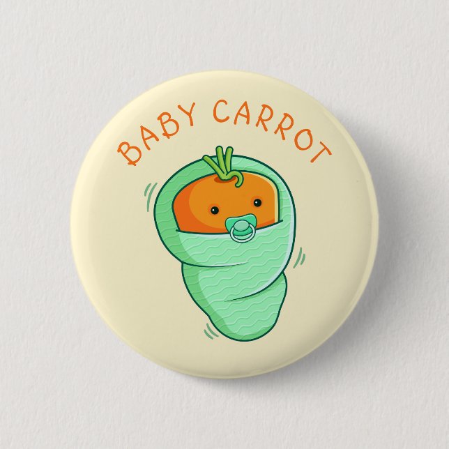 Baby Carrot Pun 2 Inch Round Button (Front)