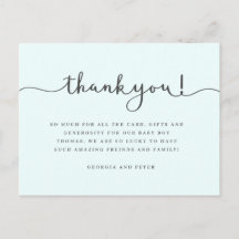 Baby carte de remerciements, anniversaire merci Ca
