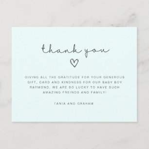 Baby carte de remerciements, anniversaire merci Ca