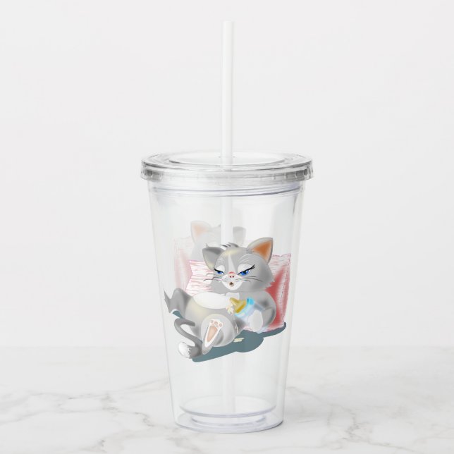 Baby Cat Acrylic Tumbler (Front)