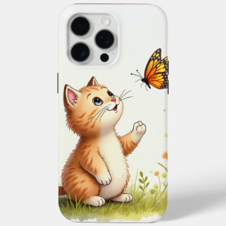 Baby cat and butterfly iPhone 15 pro max case