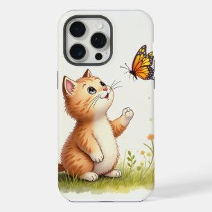 Baby cat and butterfly iPhone 15 pro max case