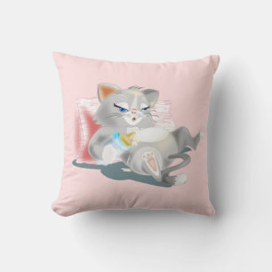 Baby Cat Funny Throw Pillow - Customizable