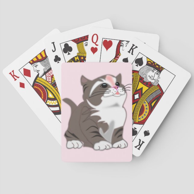 Baby Cat Playing Cards Pink - Customizable (Back)