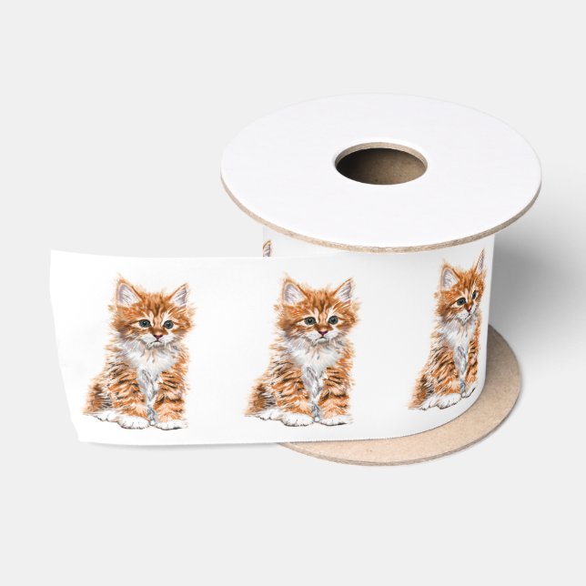 Baby Cat Satin Ribbon Gift - Choose Colour (Spool)