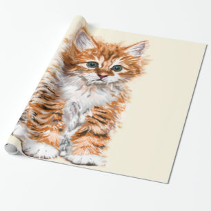 Baby cat Wrapping Paper - Your Colours - Text