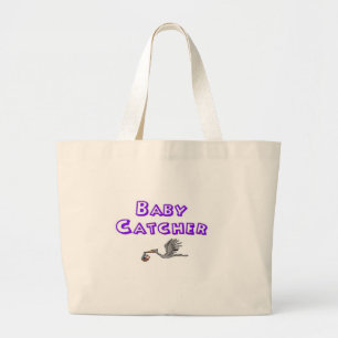 baby catcher large tote bag