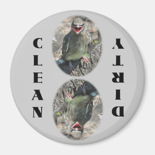 Baby Cedar Waxwing Bird Dishwasher Magnet