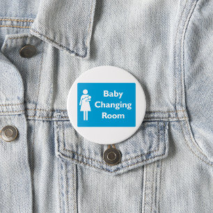 Baby Changing Room Sign 3 Inch Round Button
