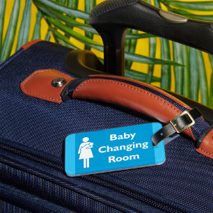 Baby Changing Room Sign with Parent and Infant  Luggage Tag