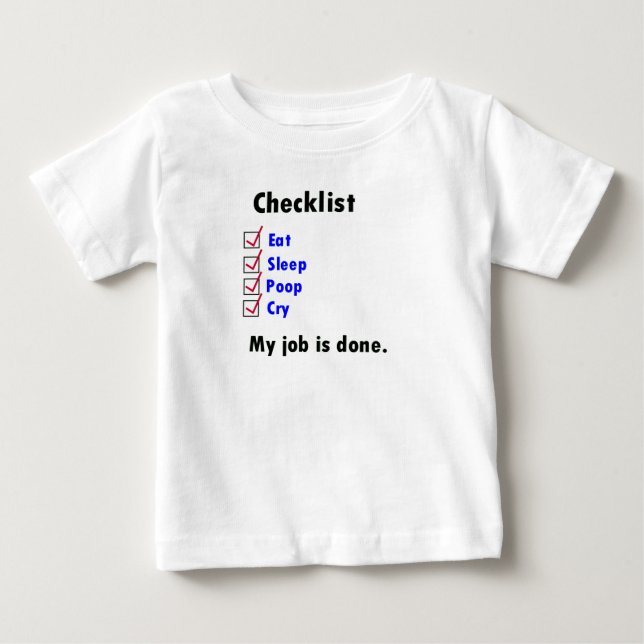 baby Checklist T-Shirt (Front)