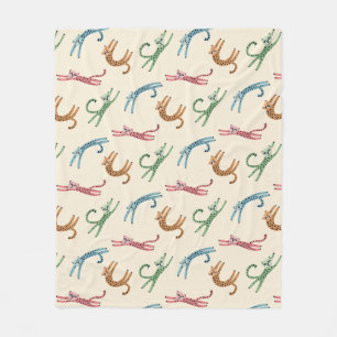 Baby Cheetah Stretches Multicolor Fleece Blanket