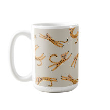 Baby Cheetah Stretches Orange and Taupe Mug