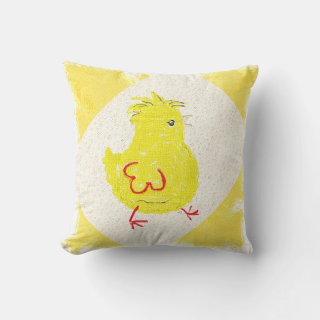 Baby Chick Chicks Farm Throw Pillow (Front)