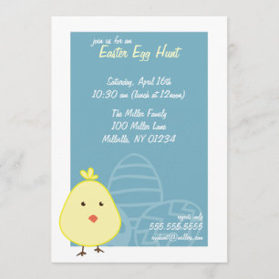Baby Chick Easter Egg Hunt Invitations