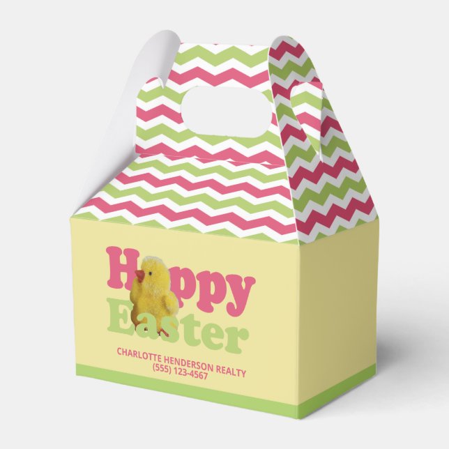 Baby Chick Happy Easter Party Favor Box (Front Side)