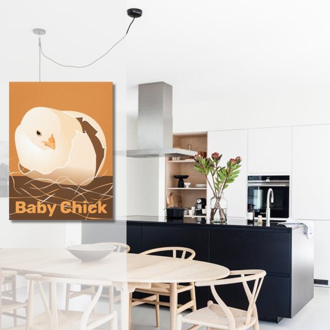 Baby Chick Hatching Orange Kitchen Canvas Print (Baby Chick Hatching Orange Kitchen Canvas Print)
