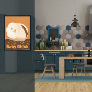 Baby Chick Sandy-Orange Kitchen Poster Print