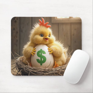 Baby Chick With an Expensive Egg Mouse Pad