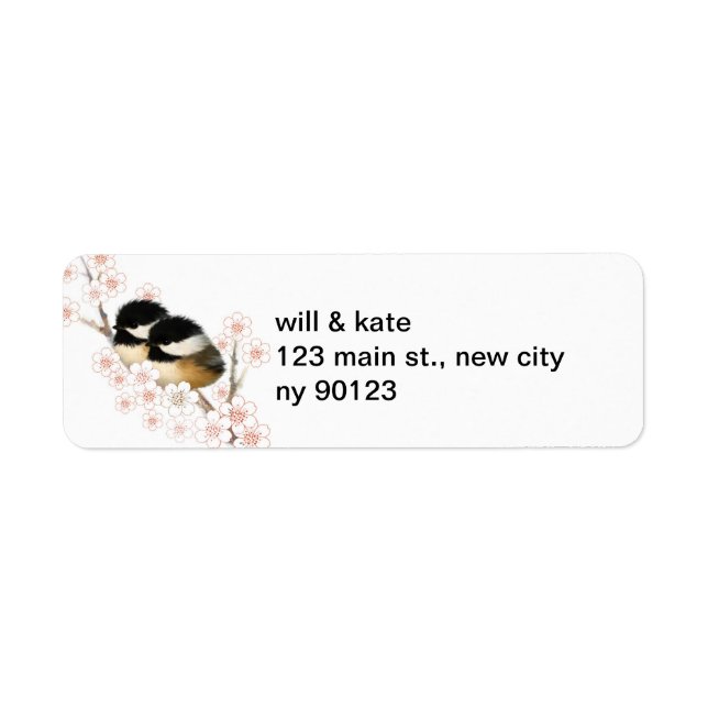Baby Chickadee Bird Return Address Labels (Front)