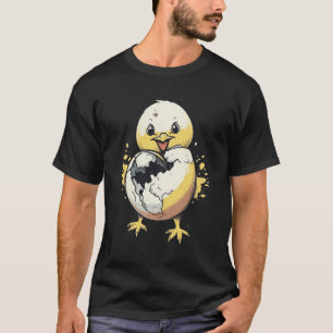 Baby Chicken Chick Cracking Eggs Rooster Poultry F T-Shirt